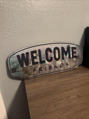 FRIENDS Welcome Sign - Black, Red, Blue, Yellow